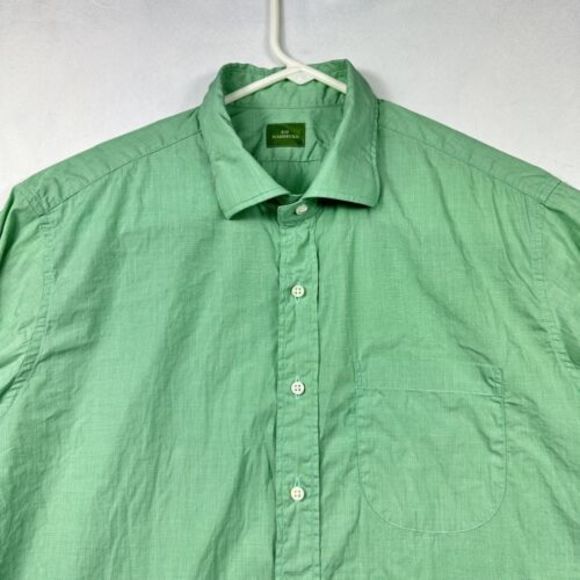 SID MASHBURN Mens Button Up Shirt Large Mint Green Long Sleeve Oxford - Picture 5 of 11